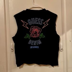 Guess muscle crop top tee